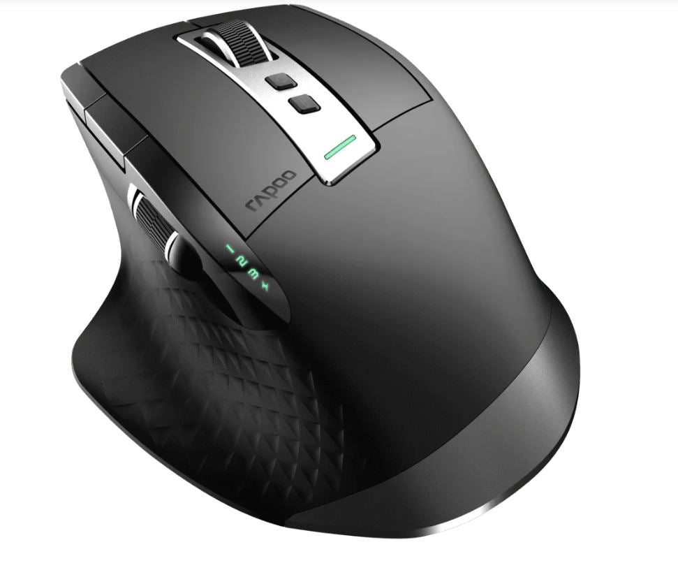 RAPOO MT750PLUS Multi-Mode Wireless Ergonomic Mouse - 800-4000 DPI Sensor Bluetooth 5.0 and 2.4 GHz