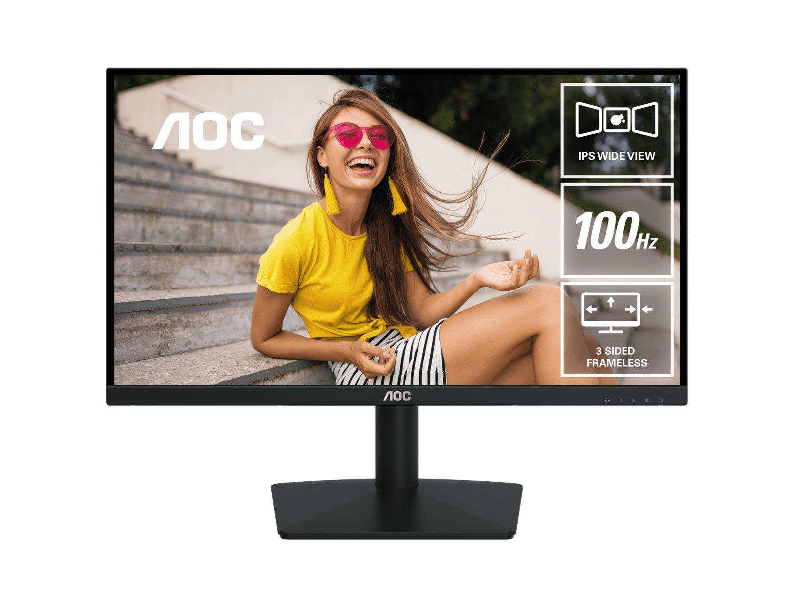 AOC 23.8' IPS. 1920 × 1080 FHD, 100Hz, 8ms GtG (bw), HDMI 1.4 x1,VGA x1, Adaptive Sync.IPS Monitor  Replace 24B20JH2