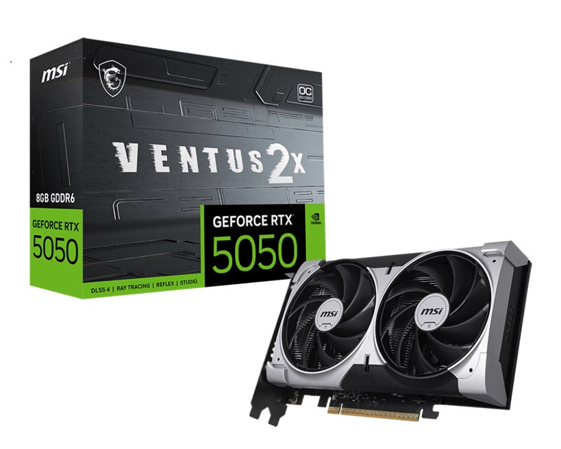 MSI nVidia GeForce RTX 5050 8G VENTUS 2X OC, Boost: 2560 MHz, CUDA 2560 Units, 8GB GDDR6, HDMIâ„?x 1 (embargo)